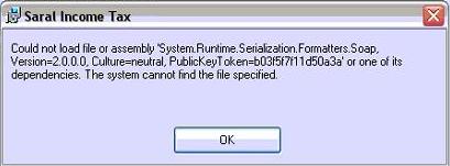 Could not load file or assembly “System.Runtime.Serialization ...